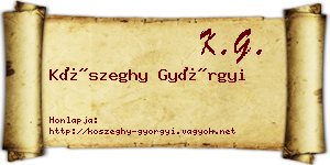 Kőszeghy Györgyi névjegykártya